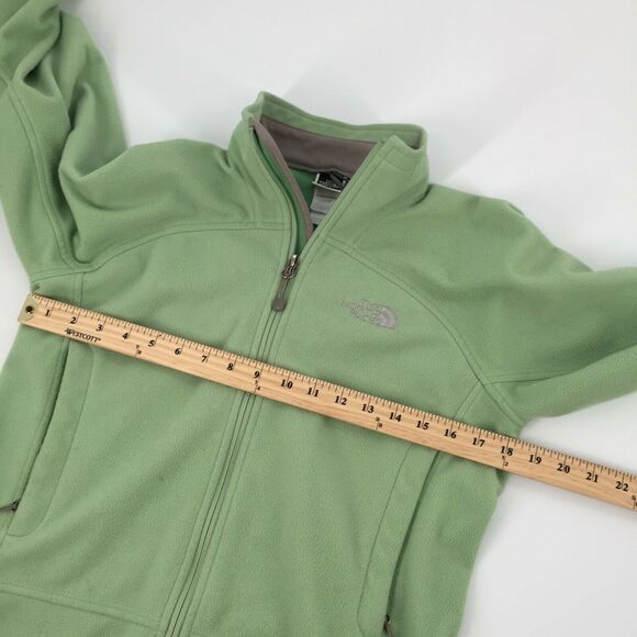 The North Face Fleece Windwall Jacket XS Mint Green Full Zip Windproof Coat - Picture 11 of 12